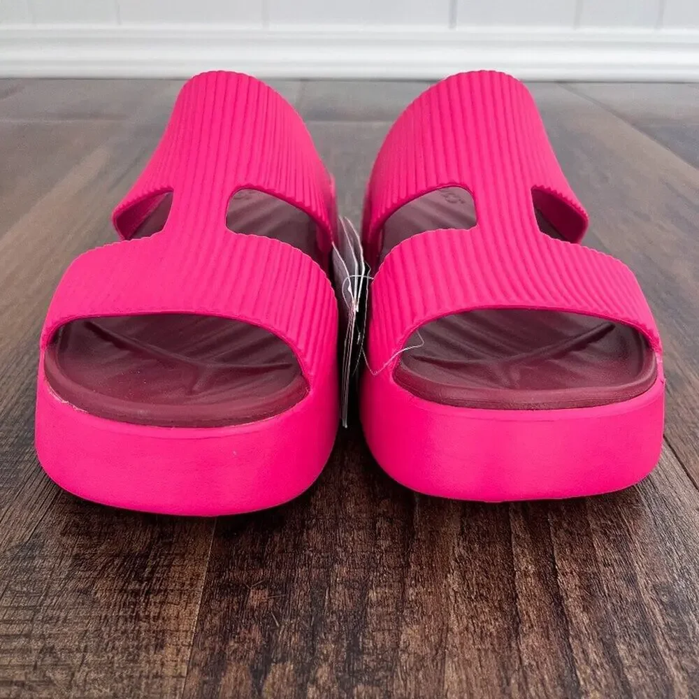 Crocs Getaway Groove Chunky Platform Sandal Strappy Size 7 Dragon Fruit Pink
